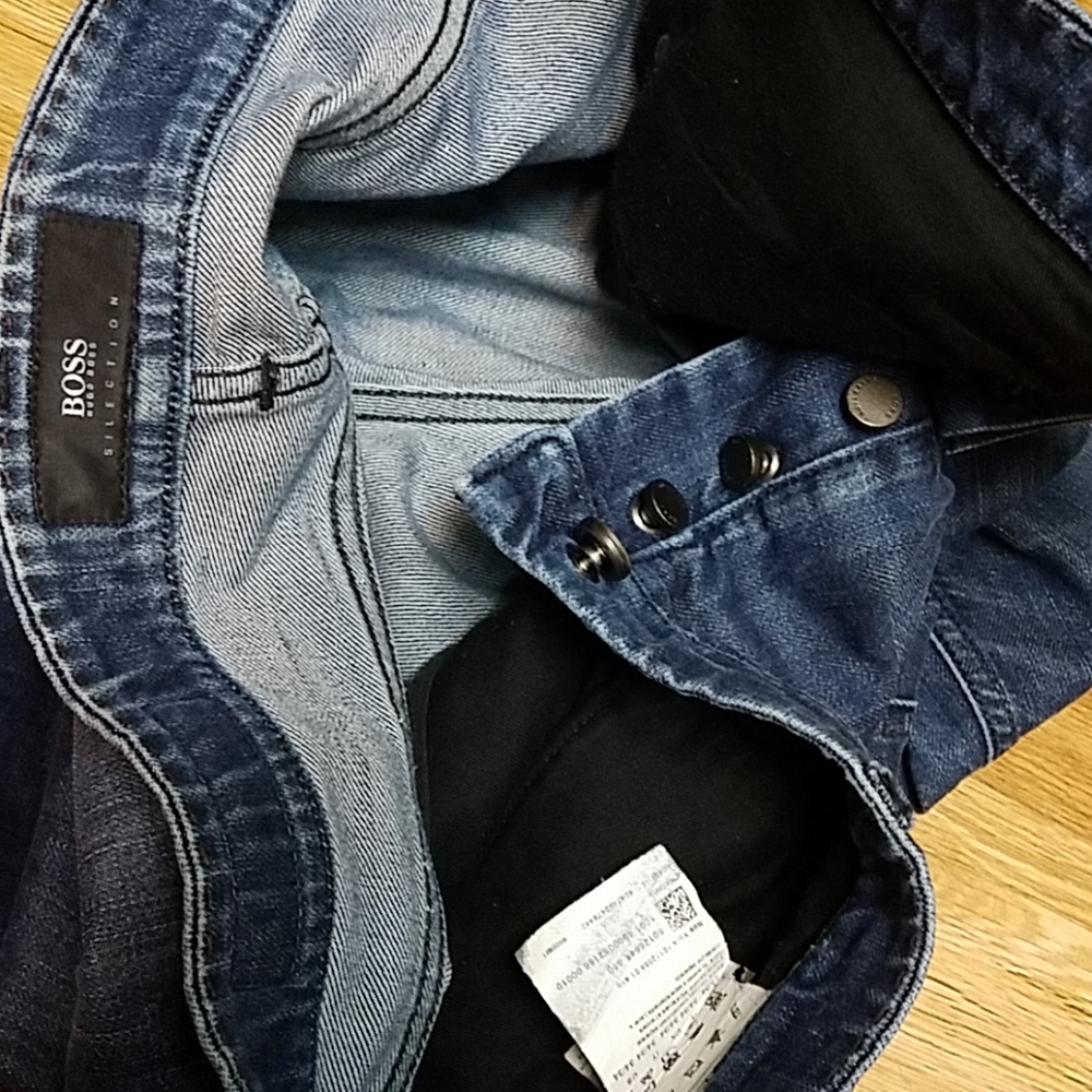 VITAGE HUGO BOSS MEN'S 34x29 DARK FADED STRAIGHT DENIM JEANS - Picture 5 of 8
